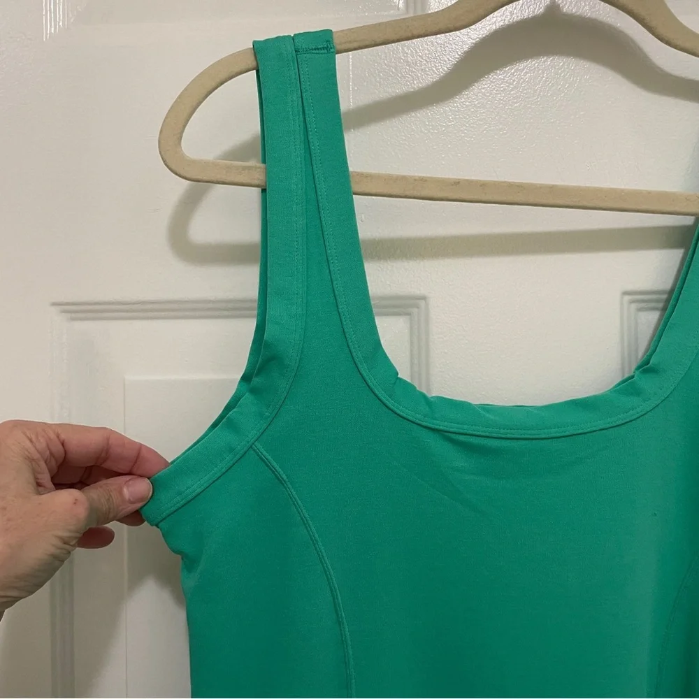 Yitty Tank Dress Womens Large Fitted‎ Body Butter Solid Green Mini